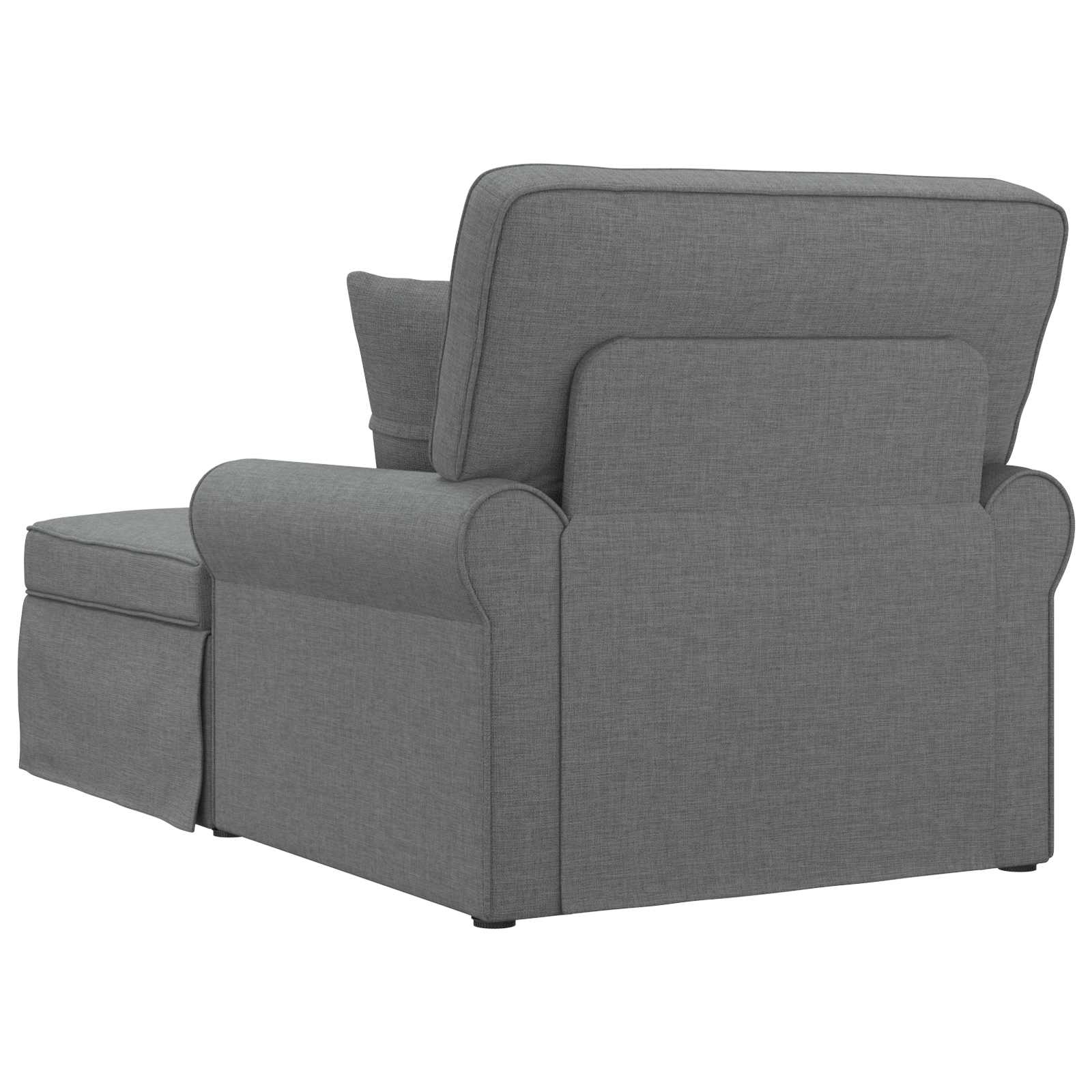 Chaise Lounge mit Rock mit Kissen 3 pcs Dunkelgrau Stoff