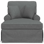 Chaise Lounge mit Rock mit Kissen 3 pcs Dunkelgrau Stoff