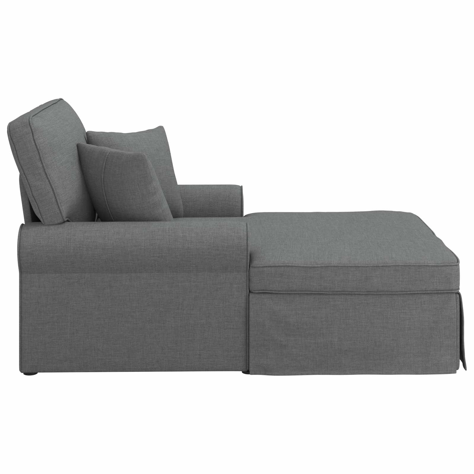 Chaise Lounge mit Rock mit Kissen 3 pcs Dunkelgrau Stoff
