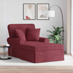 Chaise Lounge mit Rock mit Kissen 3 pcs Weinrot Stoff