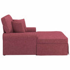 Chaise Lounge mit Rock mit Kissen 3 pcs Weinrot Stoff