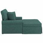 Chaise Lounge mit Rock mit Kissen 3 pcs Dunkelgrün Stoff