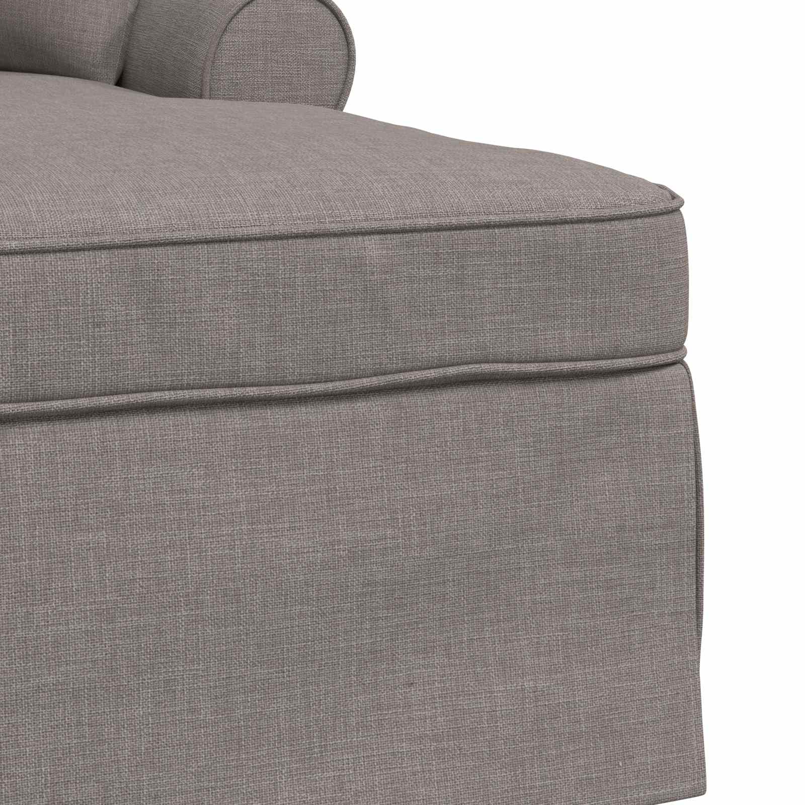 Chaise Lounge mit Rock mit Kissen mit Kissen 3 pcs Taupe Stoff