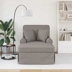 Chaise Lounge mit Rock mit Kissen mit Kissen 3 pcs Taupe Stoff