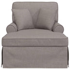 Chaise Lounge mit Rock mit Kissen mit Kissen 3 pcs Taupe Stoff