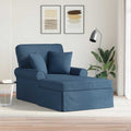 Chaise Lounge mit Rock mit Kissen mit Kissen 3 pcs Blau Stoff