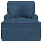 Chaise Lounge mit Rock mit Kissen mit Kissen 3 pcs Blau Stoff
