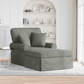 Chaise Lounge mit Rock mit Kissen 3 pcs Hellgrau Cordstoff