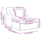 Chaise Lounge mit Rock mit Kissen 3 pcs Hellgrau Cordstoff