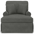 Chaise Lounge mit Rock mit Kissen 3 pcs Dunkelgrau Cordstoff