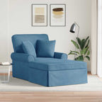 Chaise Lounge mit Rock mit Kissen 3 pcs Blau Cordstoff