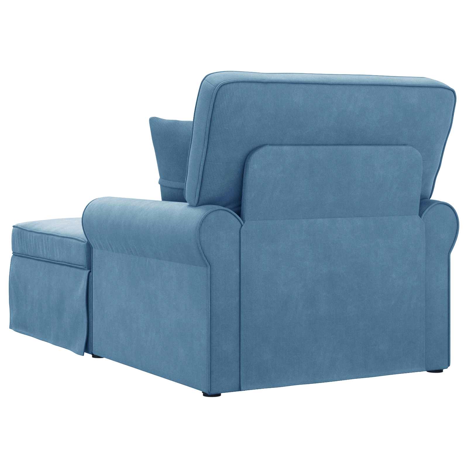 Chaise Lounge mit Rock mit Kissen 3 pcs Blau Cordstoff