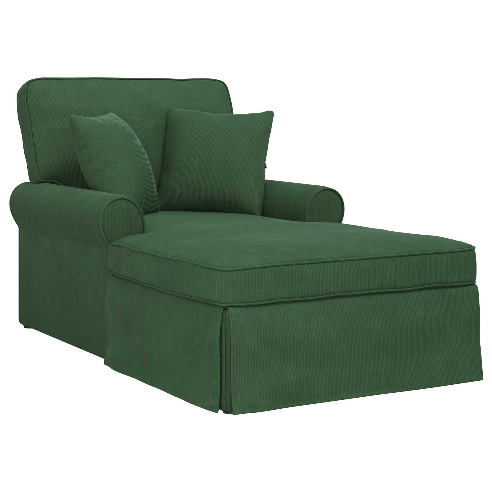Chaise Lounge mit Rock mit Kissen 3 pcs Dschungelgrün Cordstoff