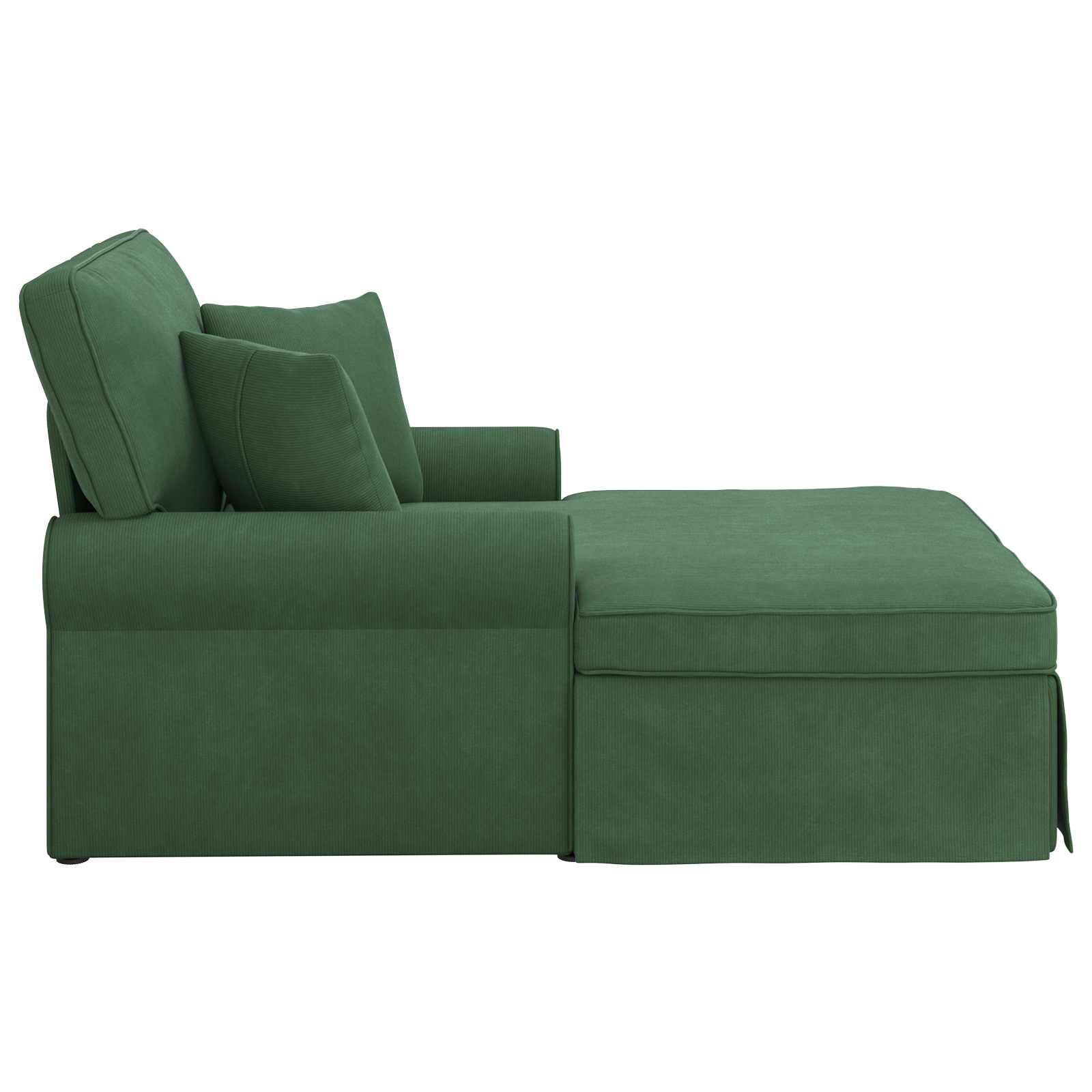 Chaise Lounge mit Rock mit Kissen 3 pcs Dschungelgrün Cordstoff