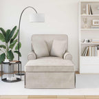 Chaise Lounge mit Rock mit Kissen Creme 157 x 91 x 91 cm ARES