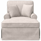 Chaise Lounge mit Rock mit Kissen Creme 157 x 91 x 91 cm ARES