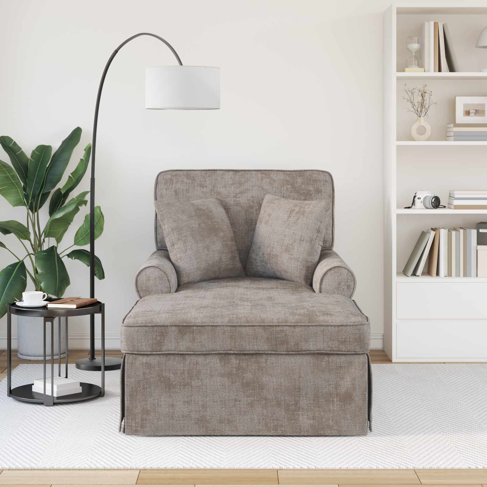Chaise Lounge mit Rock mit Kissen Sand 157 x 91 x 91 cm ARES