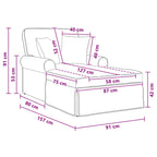 Chaise Lounge mit Rock mit Kissen Sand 157 x 91 x 91 cm ARES