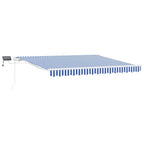Einziehbare Markise Blau und Weiß 350 x 250 cm