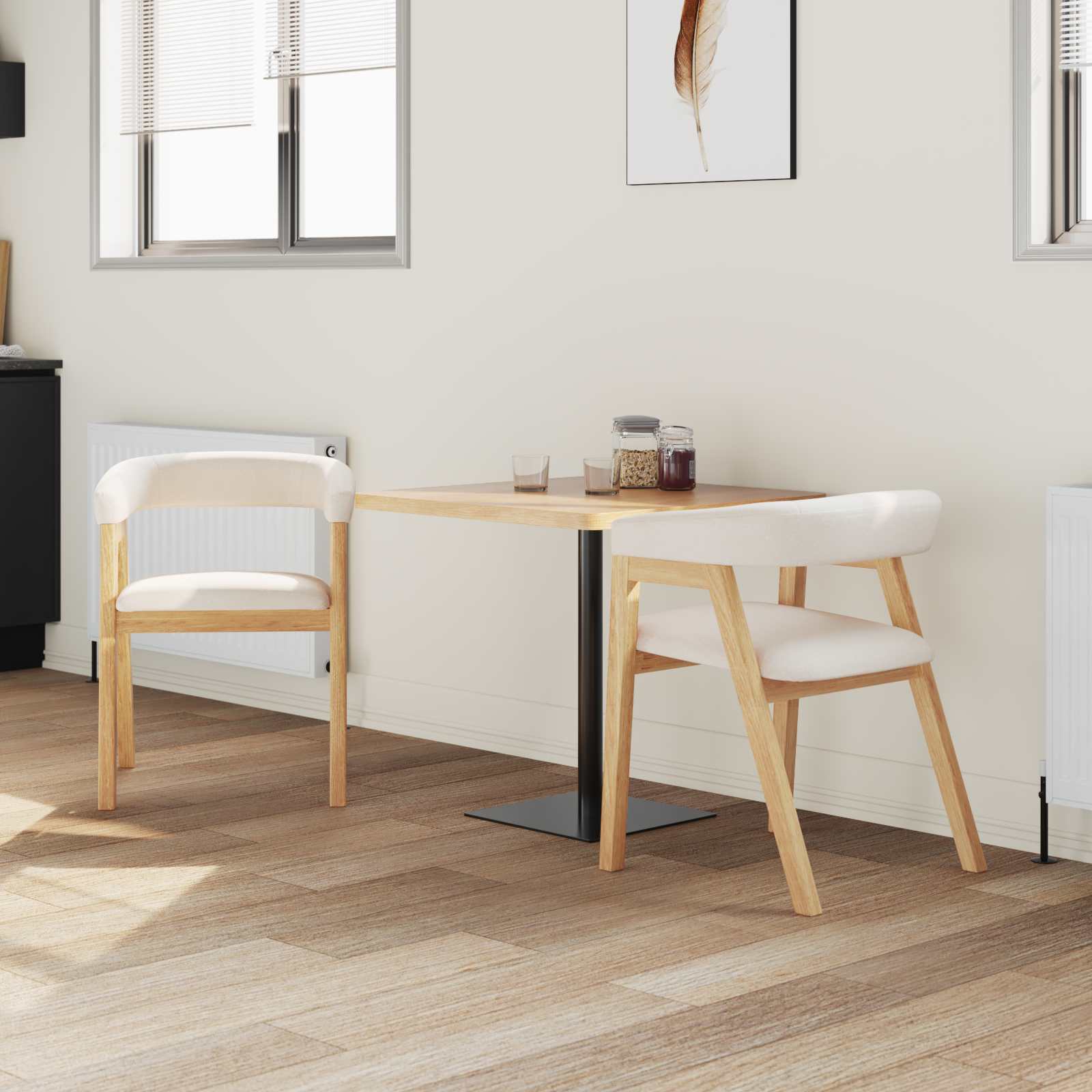 Esszimmerstühle 2 pcs Natur 54 x 57 x 73 cm Massives Gummiholz