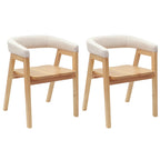 Esszimmerstühle 2 pcs Natur 54 x 57 x 73 cm Massives Gummiholz