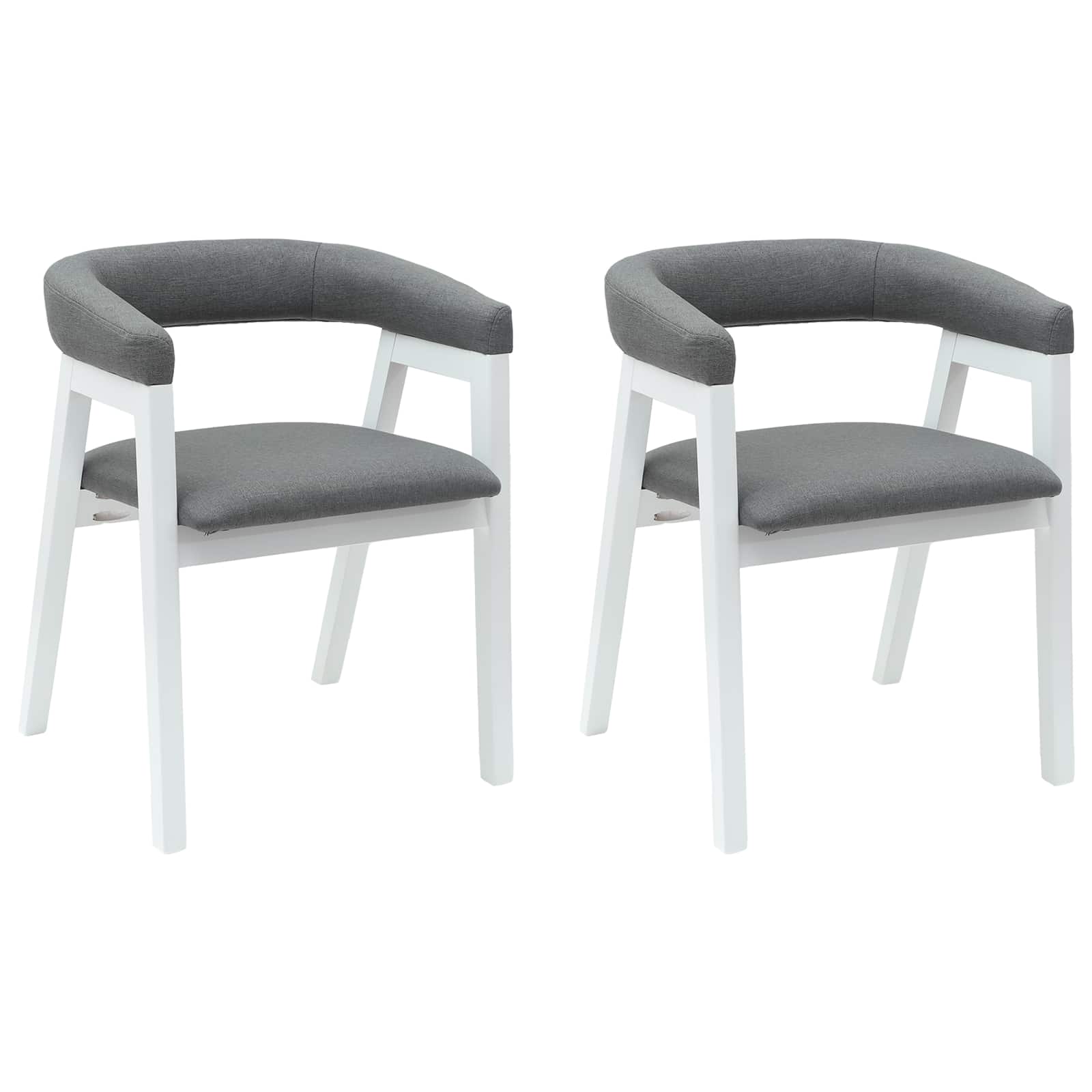 Esszimmerstühle 2 pcs Weiß 54 x 57 x 73 cm Massives Gummiholz