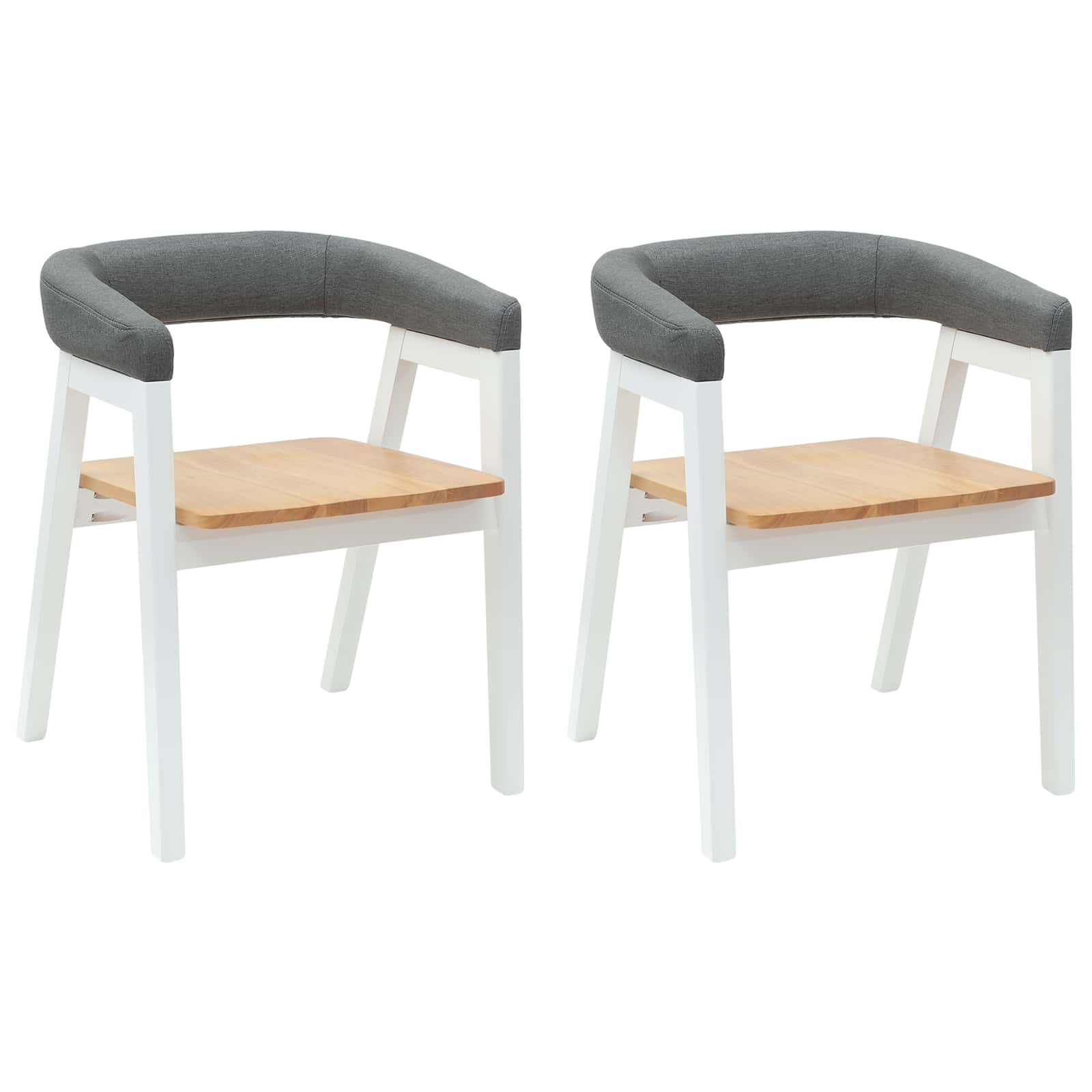 Esszimmerstühle 2 pcs Weiß 54 x 57 x 73 cm Massives Gummiholz