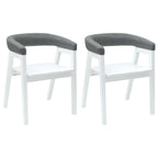 Esszimmerstühle 2 pcs Weiß 54 x 57 x 73 cm Massives Gummiholz