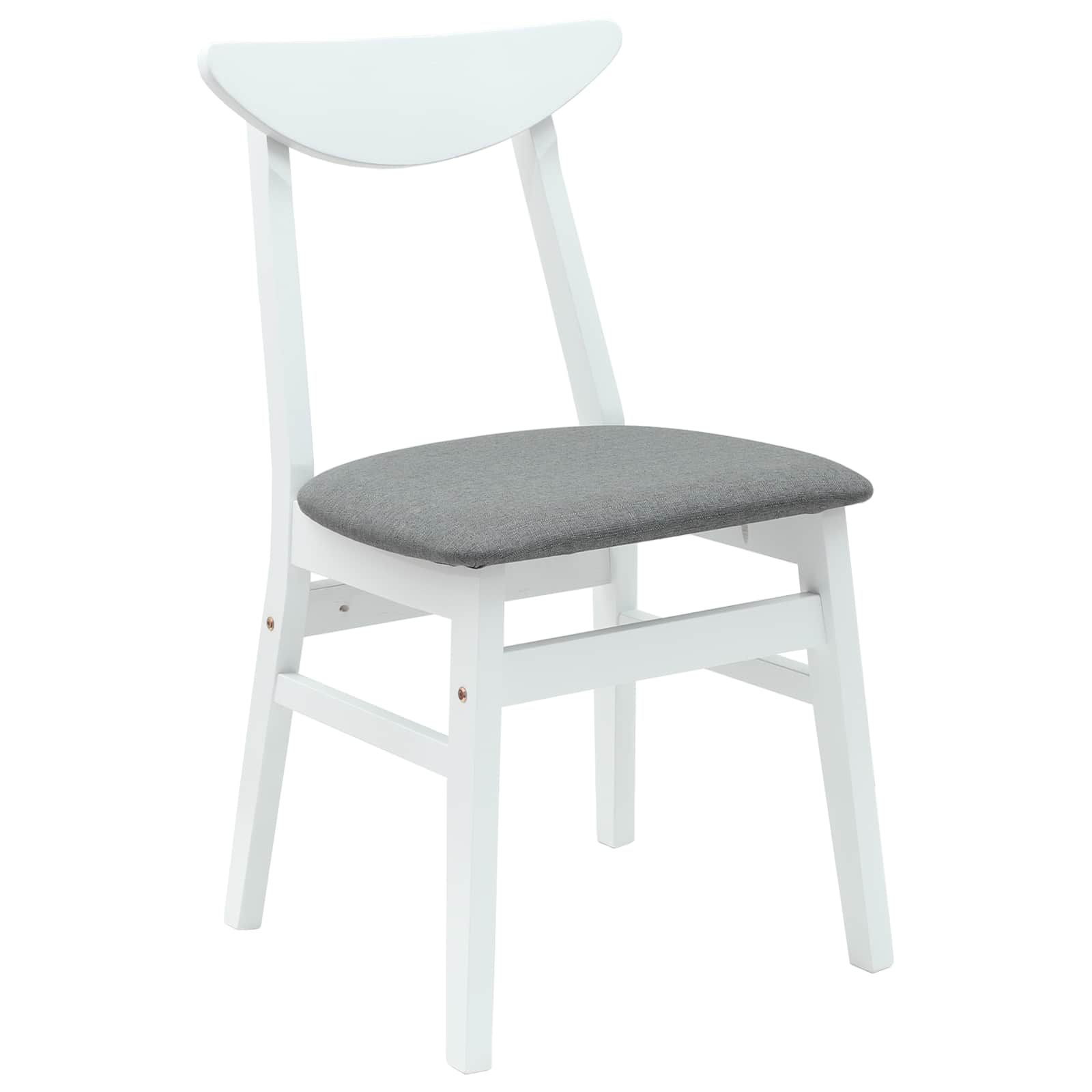 Esszimmerstühle 2 pcs Weiß 42 x 47.5 x 81 cm Massives Gummiholz