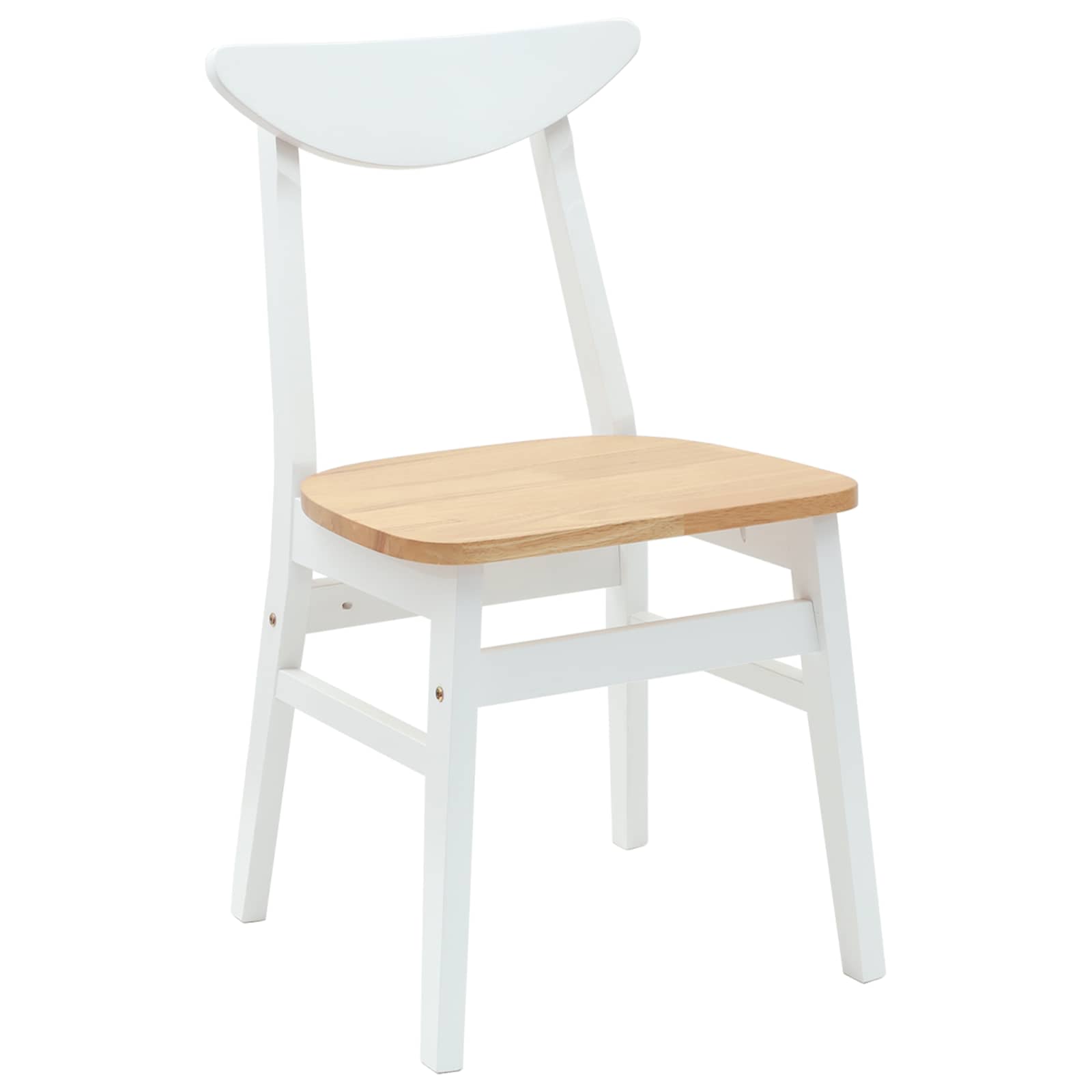 Esszimmerstühle 2 pcs Weiß 42 x 47.5 x 81 cm Massives Gummiholz