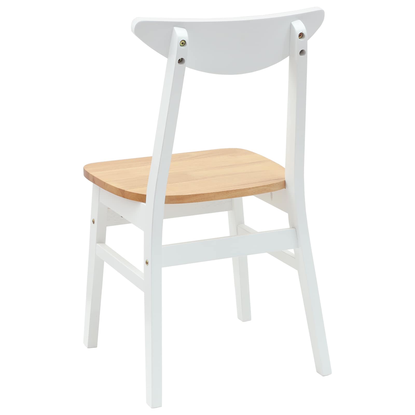 Esszimmerstühle 2 pcs Weiß 42 x 47.5 x 81 cm Massives Gummiholz