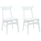Esszimmerstühle 2 pcs Weiß 42 x 47.5 x 81 cm Massives Gummiholz