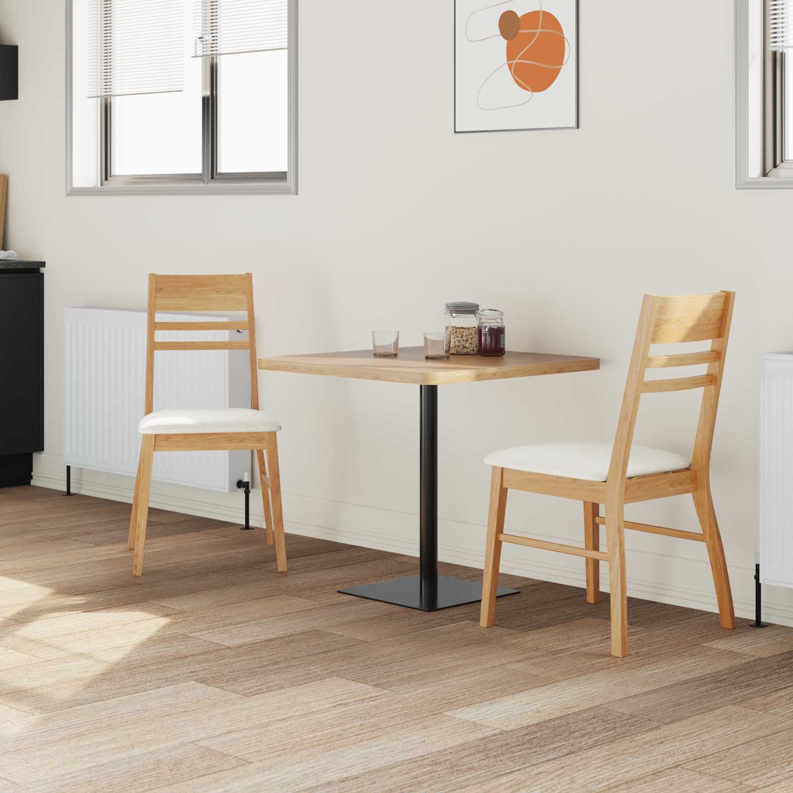 Esszimmerstühle 2 pcs Natur 43 x 54 x 89 cm Massives Gummiholz