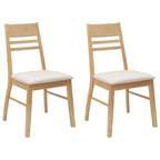 Esszimmerstühle 2 pcs Natur 43 x 54 x 89 cm Massives Gummiholz