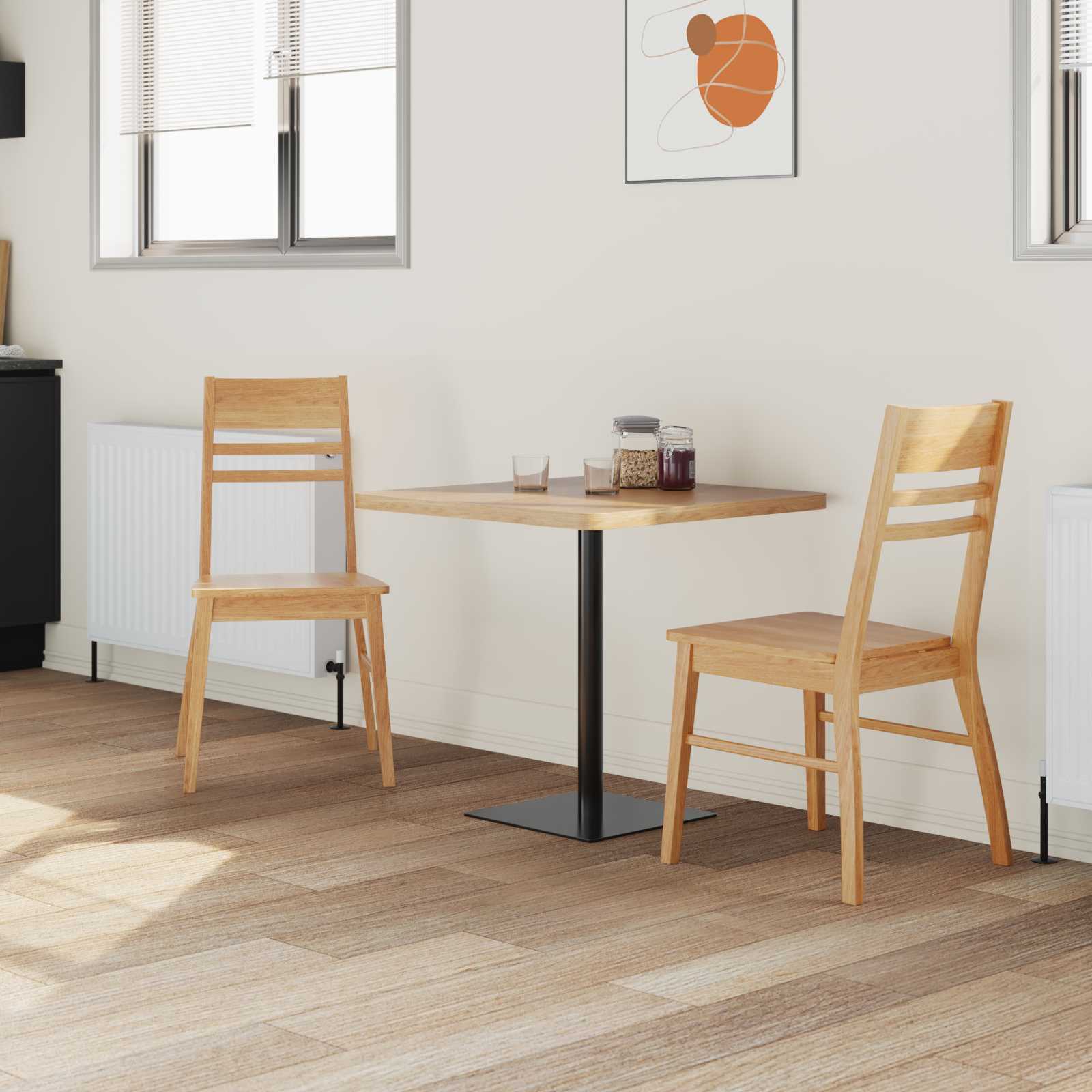 Esszimmerstühle 2 pcs Natur 43 x 54 x 89 cm Massives Gummiholz