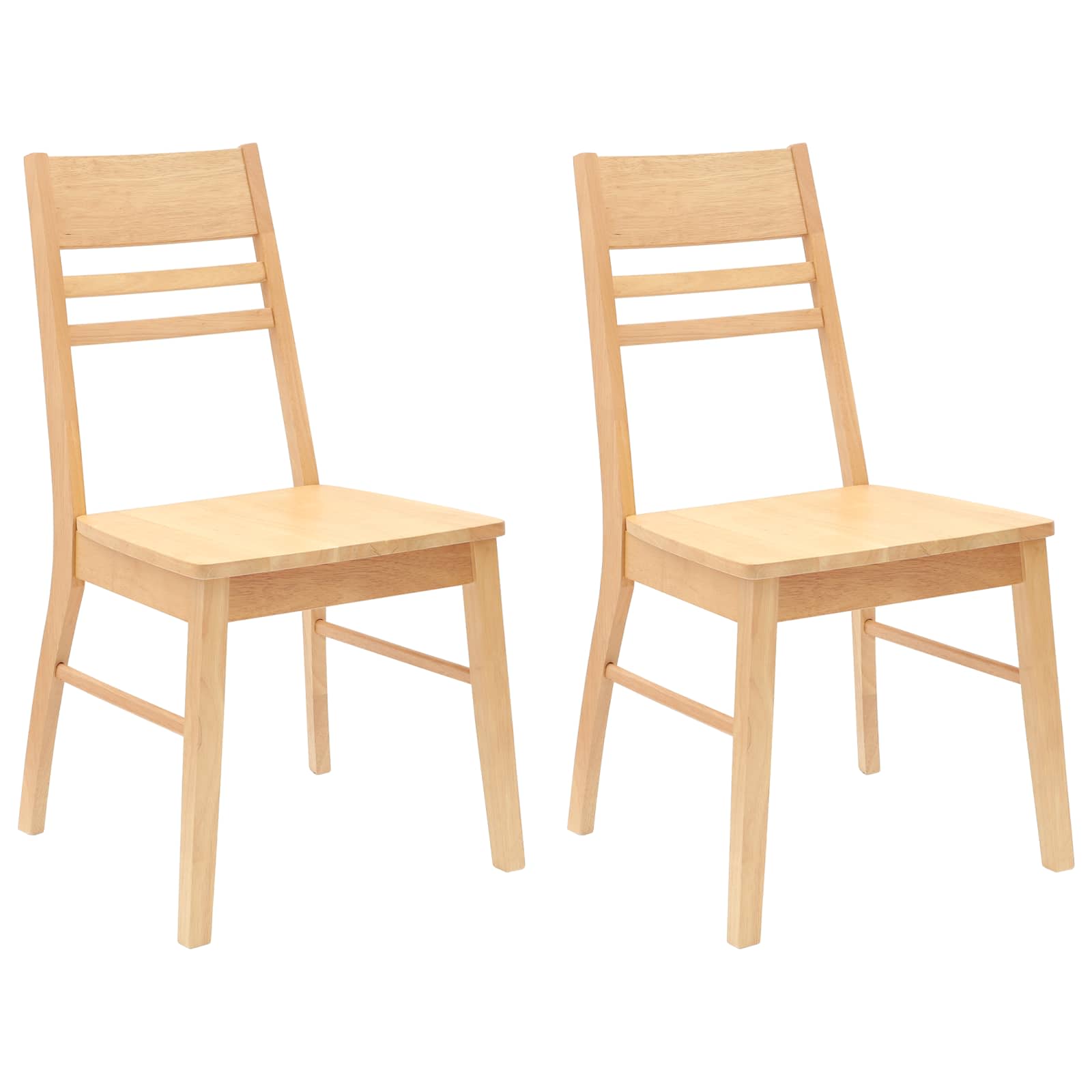 Esszimmerstühle 2 pcs Natur 43 x 54 x 89 cm Massives Gummiholz