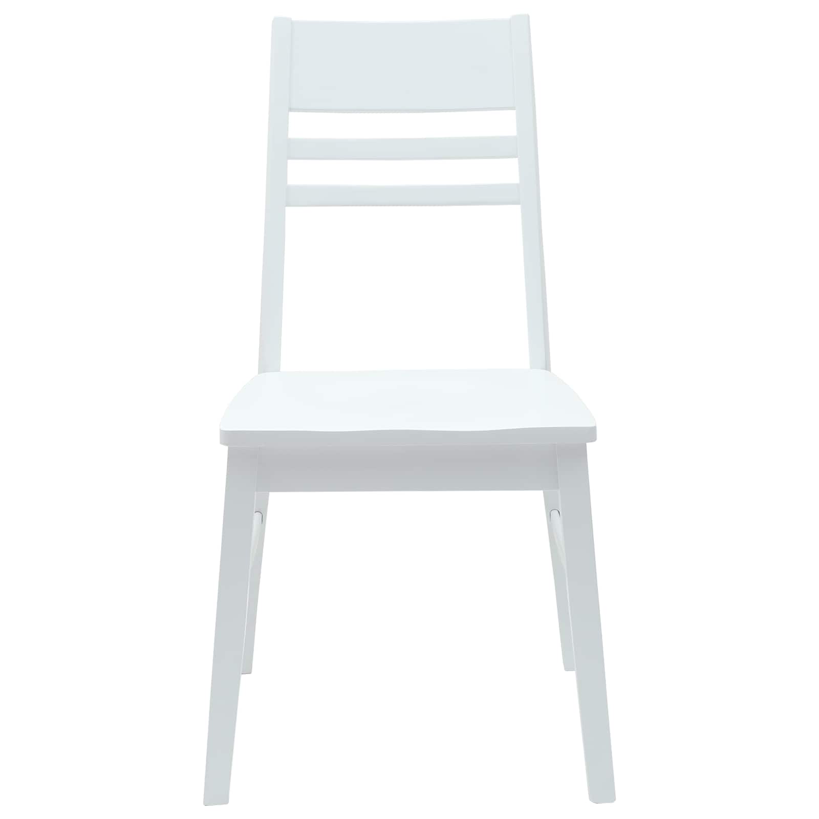 Esszimmerstühle 2 pcs Weiß 43 x 54 x 89 cm Massives Gummiholz