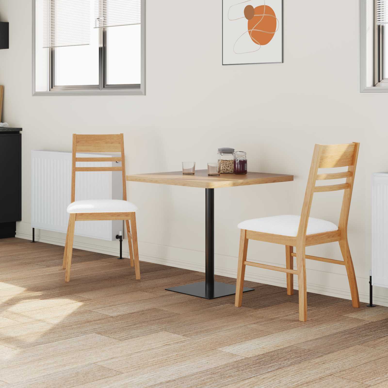 Esszimmerstühle 2 pcs Natur 43 x 54 x 89 cm Massives Gummiholz