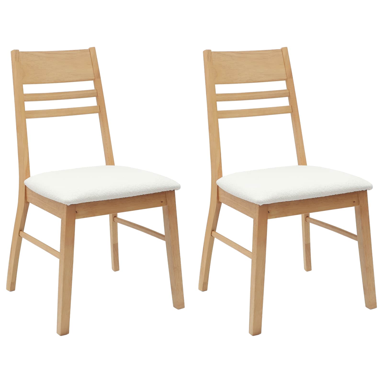 Esszimmerstühle 2 pcs Natur 43 x 54 x 89 cm Massives Gummiholz