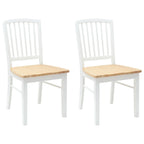 Esszimmerstühle 2 pcs Weiß 50 x 52,5 x 91 cm Massives Gummiholz