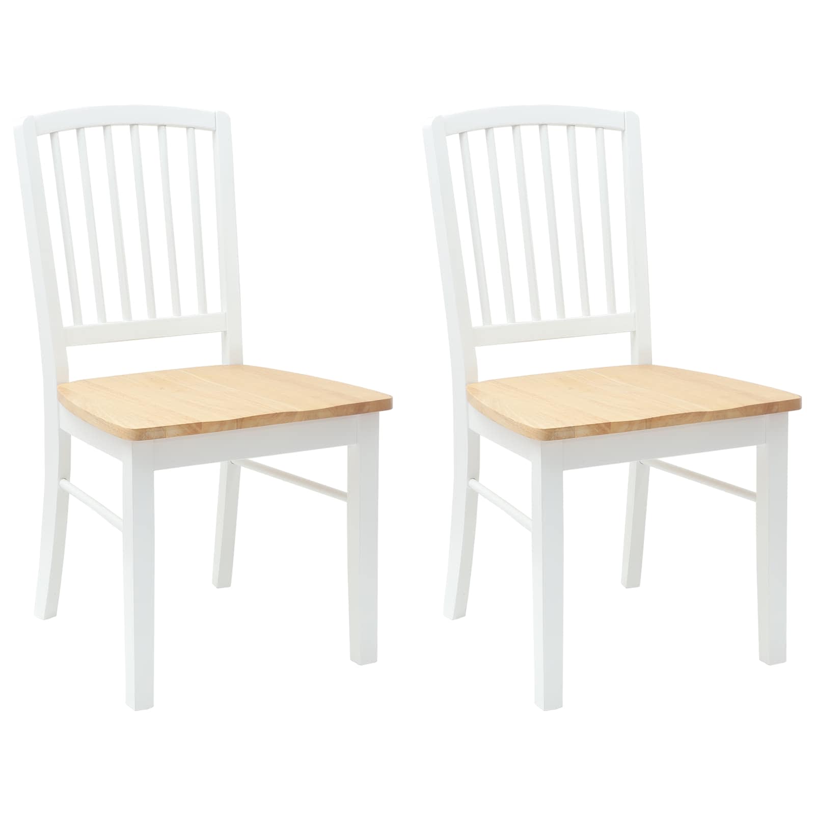 Esszimmerstühle 2 pcs Weiß 50 x 52,5 x 91 cm Massives Gummiholz