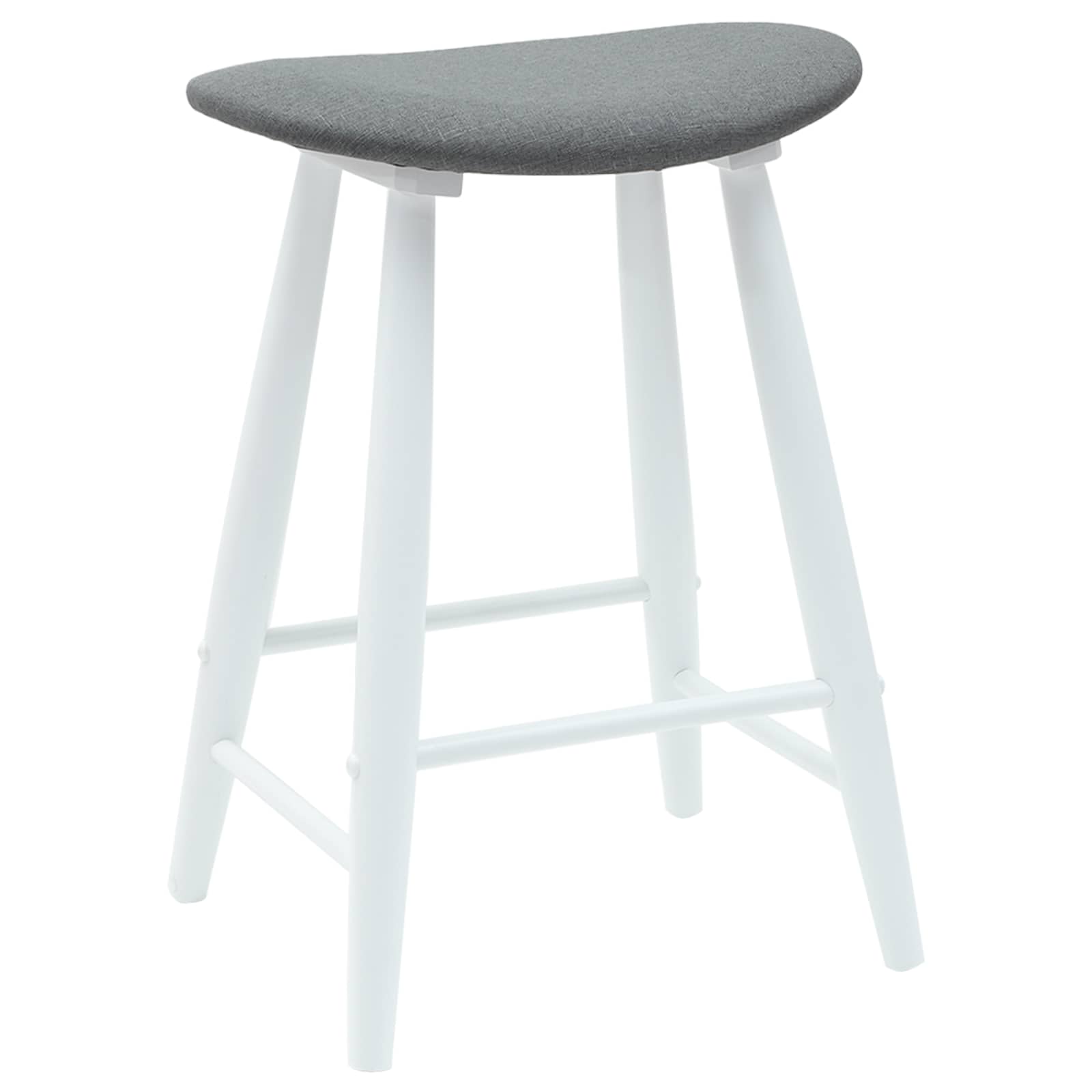 Esszimmerstühle 2 pcs Weiß 46 x 37 x 63 cm Massives Gummiholz