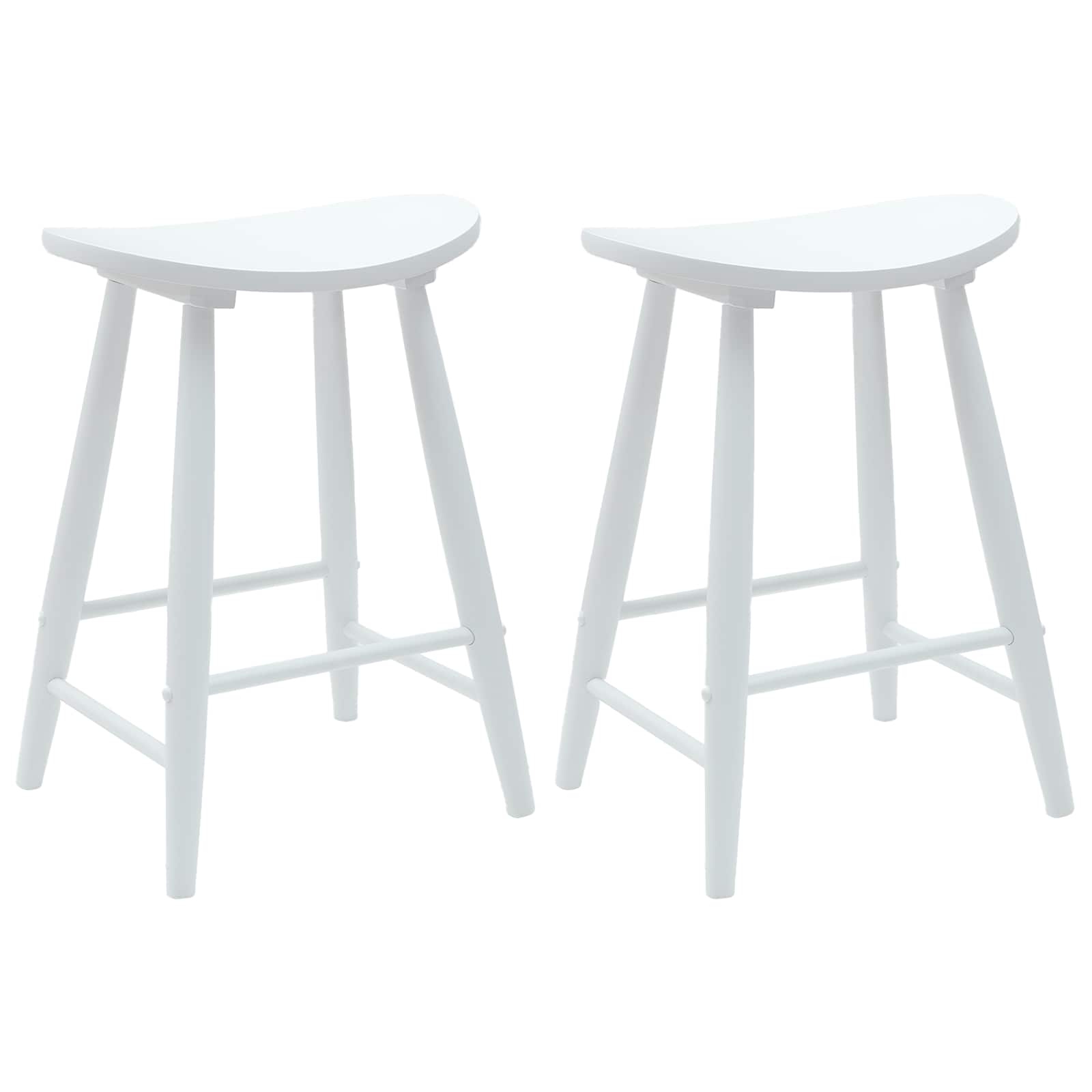 Esszimmerstühle 2 pcs Weiß 46 x 37 x 63 cm Massives Gummiholz