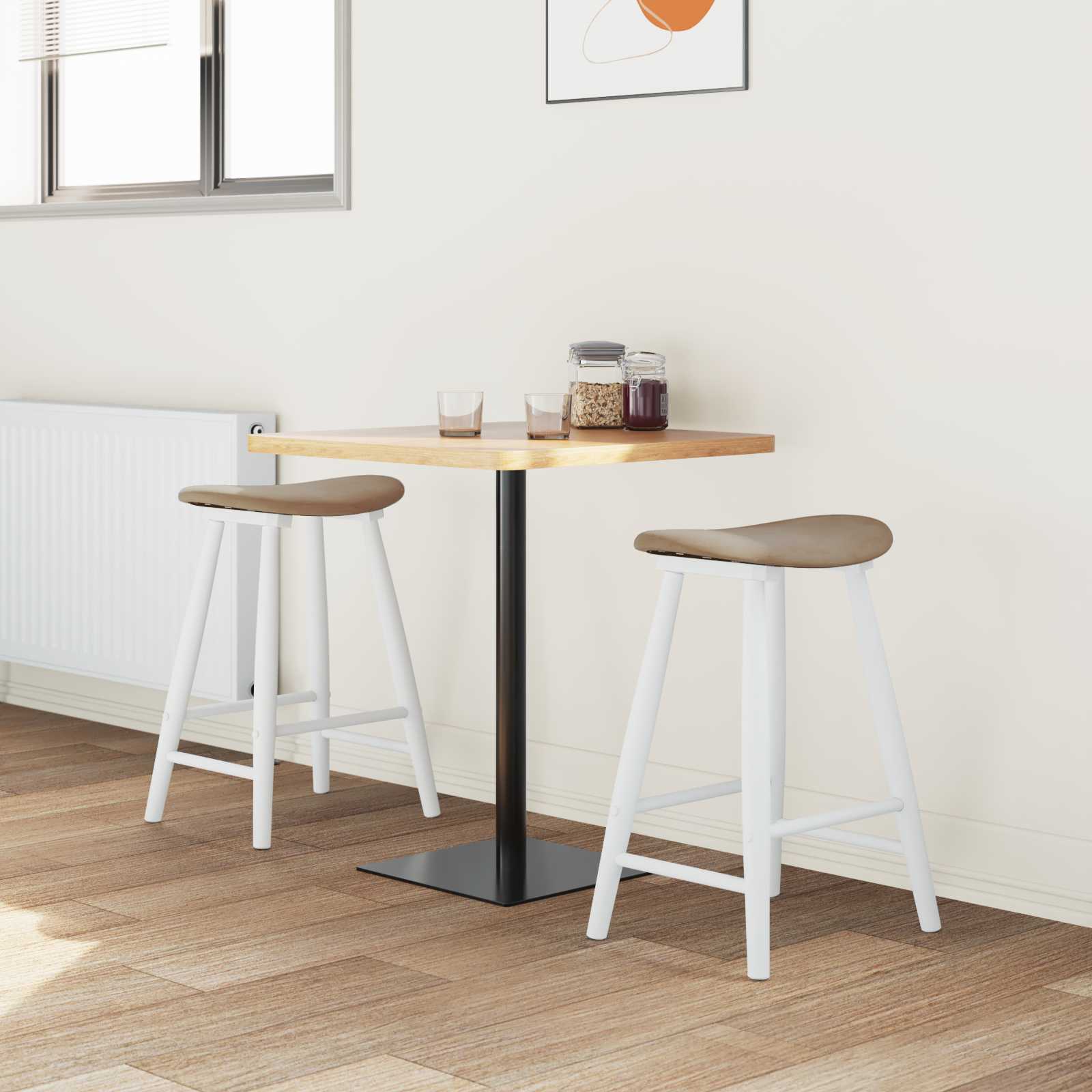 Esszimmerstühle 2 pcs Weiß 46 x 37 x 63 cm Massives Gummiholz