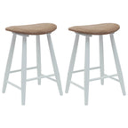 Esszimmerstühle 2 pcs Weiß 46 x 37 x 63 cm Massives Gummiholz