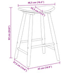 Esszimmerstühle 2 pcs Weiß 46 x 37 x 63 cm Massives Gummiholz