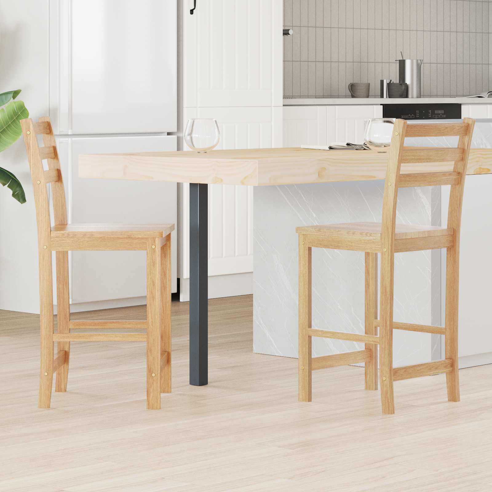 Esszimmerstühle 2 pcs Natur 40 x 47,5 x 99,5 cm