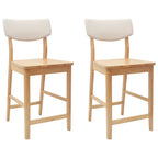 Esszimmerstühle 2 pcs Natur 48 x 49 x 95 cm Massives Gummiholz