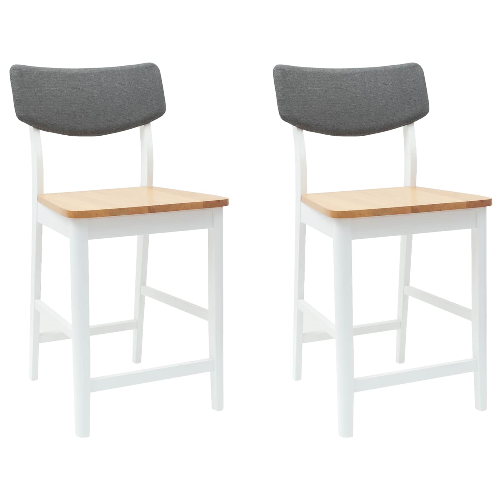 Esszimmerstühle 2 pcs Weiß 48 x 49 x 95 cm Massives Gummiholz