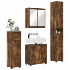 Badezimmermöbel-Set 4 pcs Geräucherte Eiche Holzwerkstoff